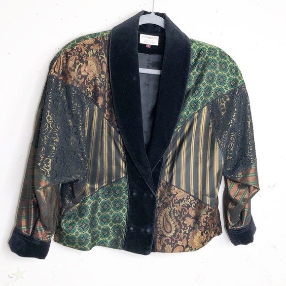 SUSAN Bristol vintage mixed fabric double breasted jacket - Picture 10 of 13